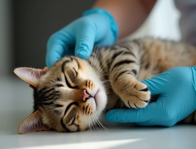 Specialist carefully handling a deceased cat with dignity in Rockbank